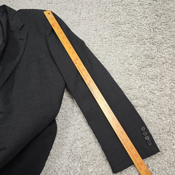 Brooks Brothers Brooksease Sport Coat 44R Charcoal Gray 2 Button USA Office READ - Picture 15 of 16
